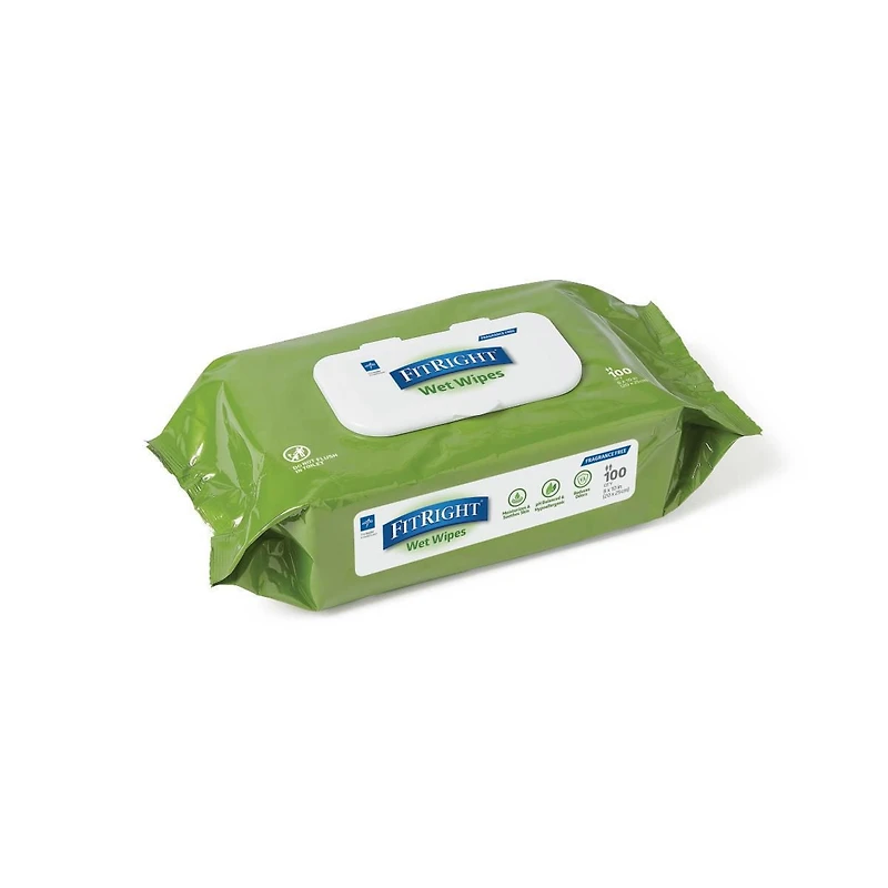 Medline FitRight Aloe Personal Cleansing Wipes