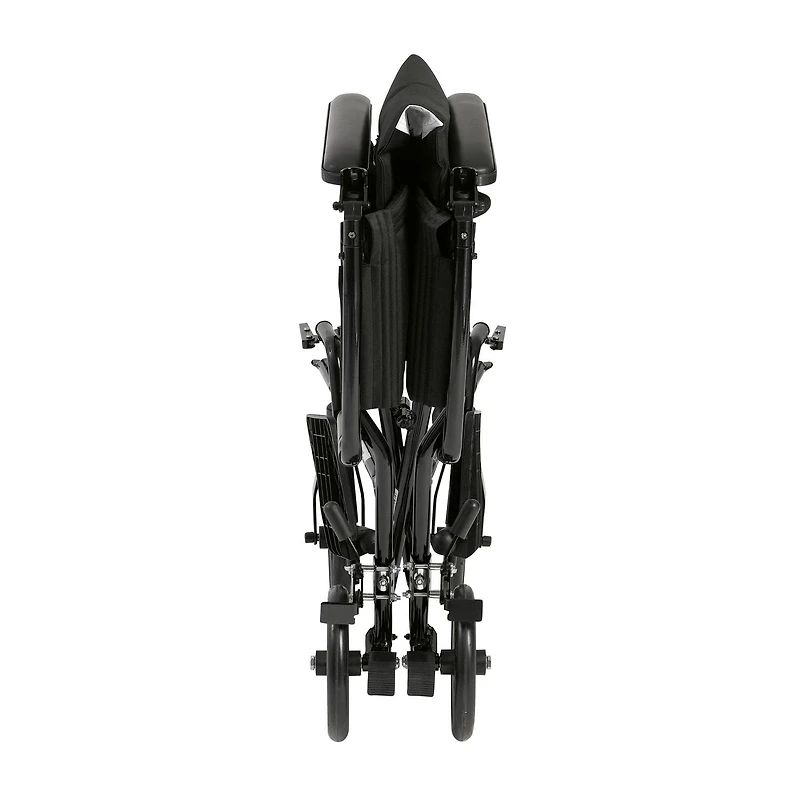 Fauteuil de transport léger en noir avec siège de 17 po de Drive Medical