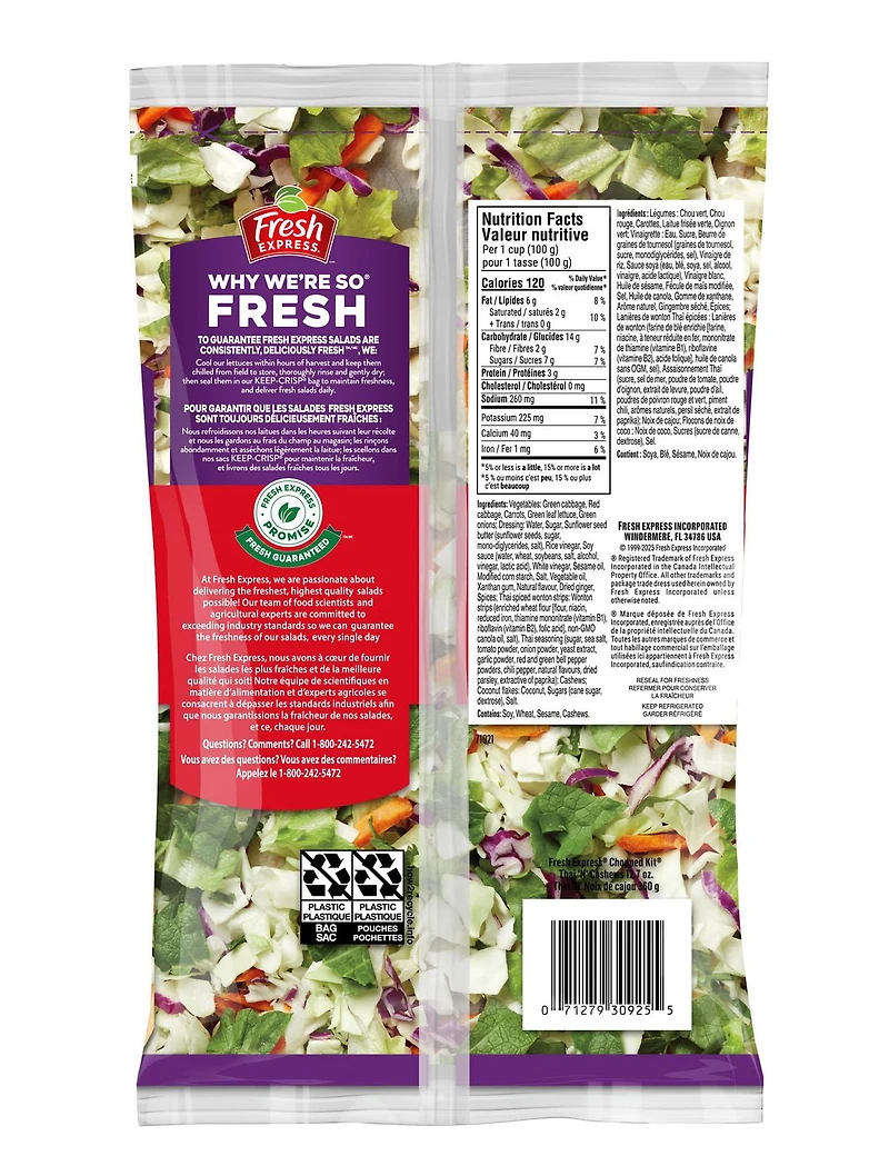 Fresh Express Thai 'N' Cashews Chopped Salad Kit, 360 g