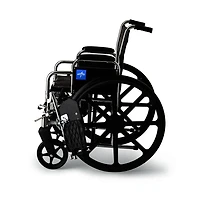 Medline Excel Wheelchair, Removable Desk-Length Arms, Elevating Leg Rests, Black, 18"