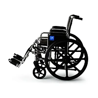 Medline Excel Wheelchair, Removable Desk-Length Arms, Elevating Leg Rests, Black, 18"