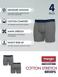 Wrangler Ensemble boxer en coton stretch pour homme Paquet de 4