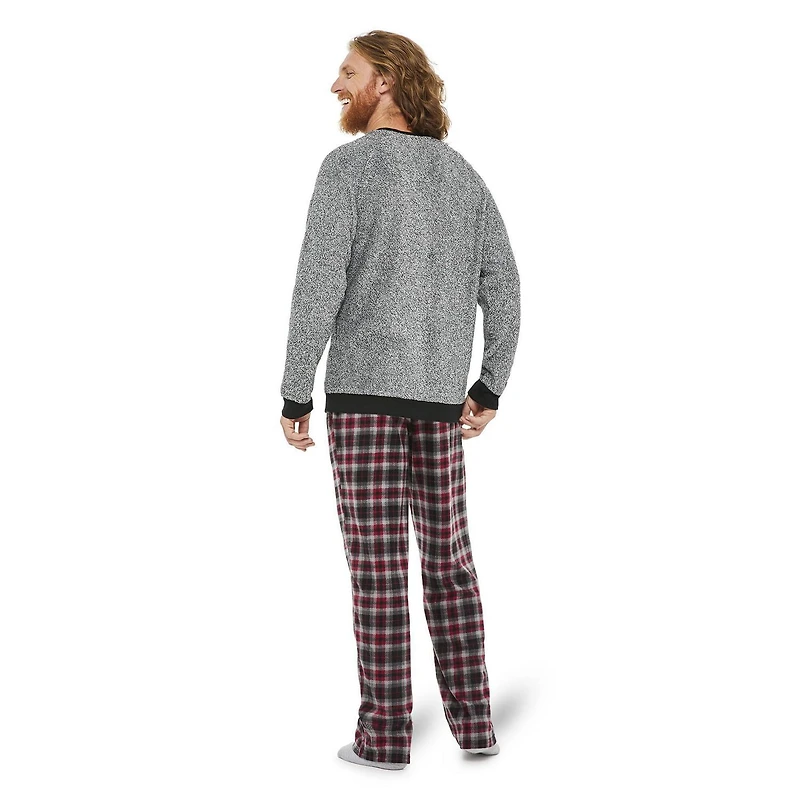 George Men's Plush Top and Microfleece Pant 2-Piece PJ Set