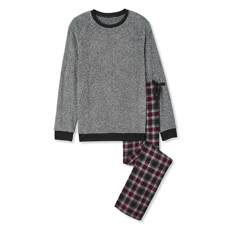 George Men's Plush Top and Microfleece Pant 2-Piece PJ Set