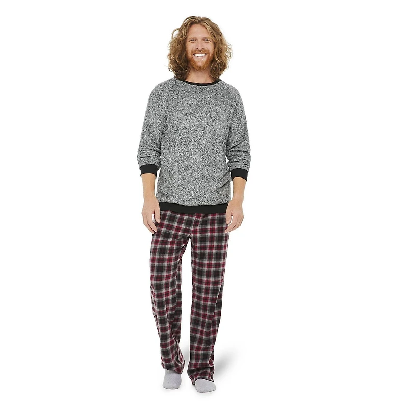 George Men's Plush Top and Microfleece Pant 2-Piece PJ Set