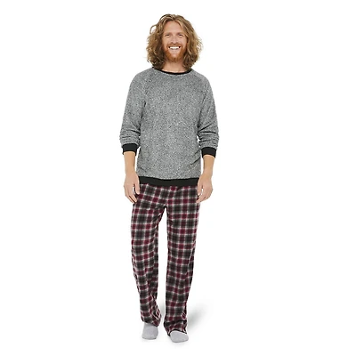 George Men's Plush Top and Microfleece Pant 2-Piece PJ Set