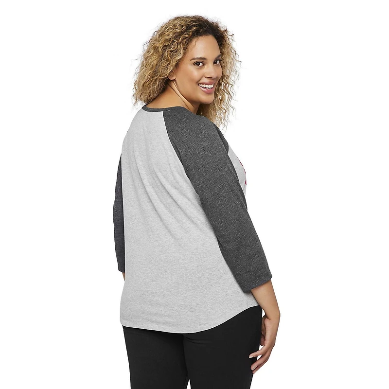 Love Ellen DeGeneres - Tee-shirt à drapeau de baseball raglan pour femmes