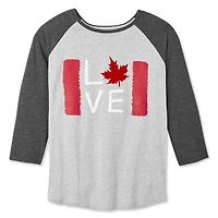 Love Ellen DeGeneres - Tee-shirt à drapeau de baseball raglan pour femmes