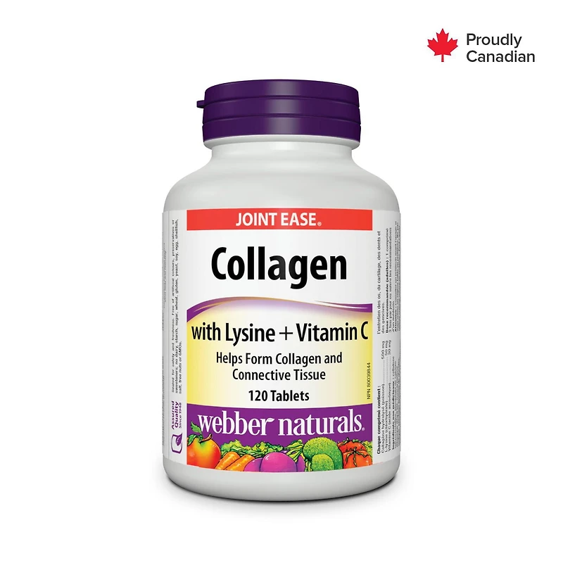 Webber Naturals® Collagène avec Lysine + Vitamine C 120 comprimés