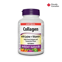 Webber Naturals® Collagène avec Lysine + Vitamine C 120 comprimés