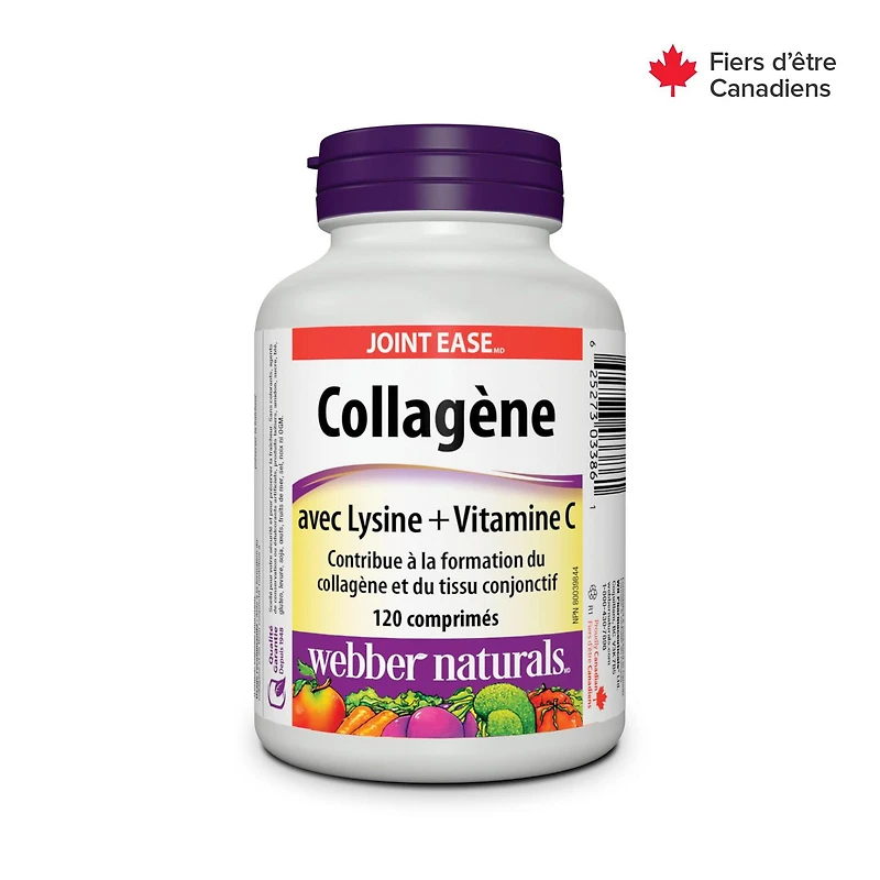 Webber Naturals® Collagène avec Lysine + Vitamine C 120 comprimés