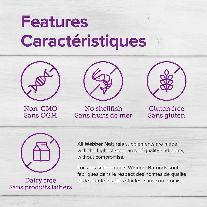 Webber Naturals® Collagène avec Lysine + Vitamine C 120 comprimés