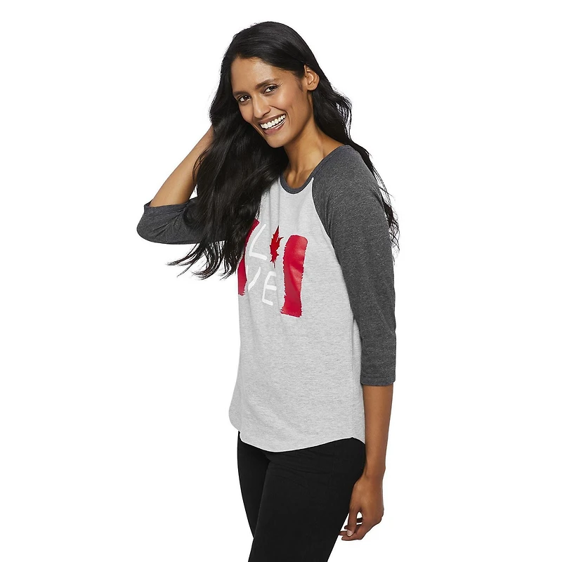 Love Ellen DeGeneres Raglan Baseball Flag Tee