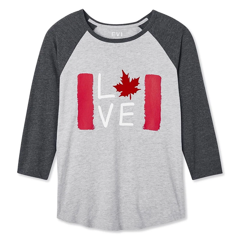 Love Ellen DeGeneres Raglan Baseball Flag Tee