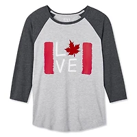 Love Ellen DeGeneres Raglan Baseball Flag Tee