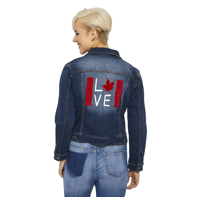 Amour Ellen DeGeneres Aux femmes veste en jean drapeau