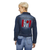 Amour Ellen DeGeneres Aux femmes veste en jean drapeau