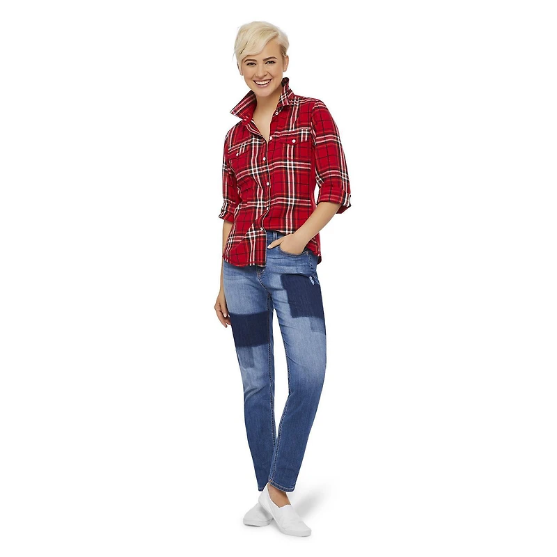 Love Ellen DeGeneres Women's Plaid Button-Down Shirt