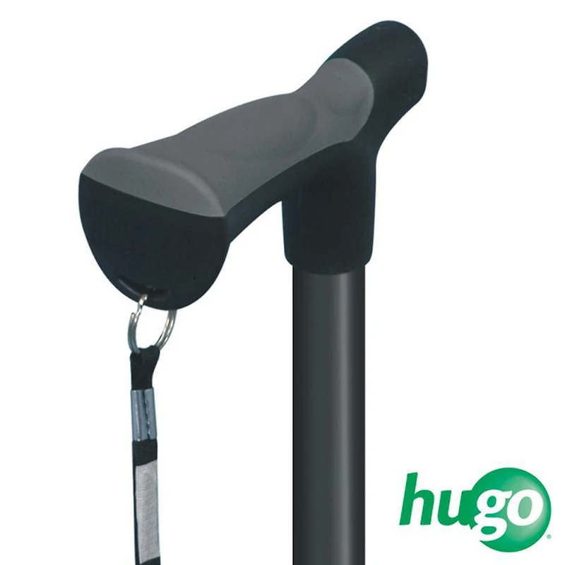 Canne pliable Hugo réglable avec bande réfléchissante, ébène