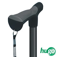 Canne pliable Hugo réglable avec bande réfléchissante, ébène