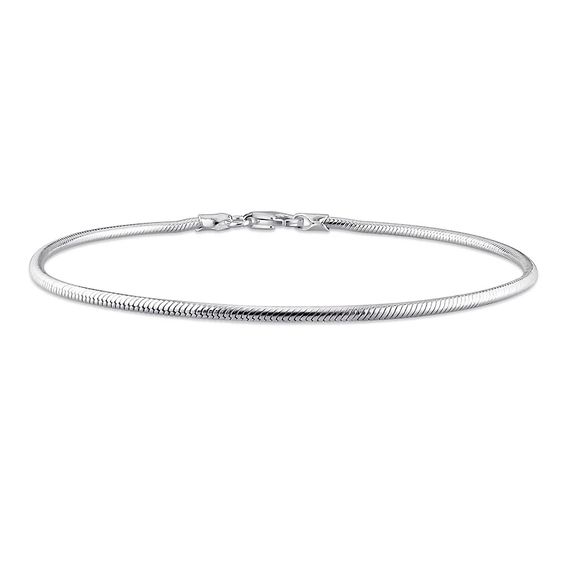 Miabella Sterling Silver Snake Chain Men's Bracelet