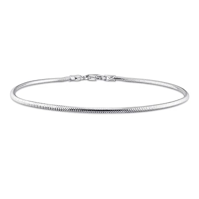 Miabella Sterling Silver Snake Chain Men's Bracelet