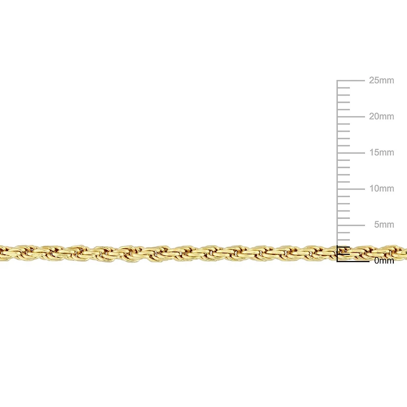 Bracelet en chaîne tressée de Miabella en argent sterling plaqué or jaune 18K