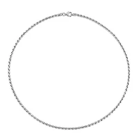 Miabella Sterling Silver Rope Chain Necklace