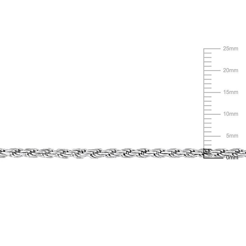 Miabella Sterling Silver Rope Chain Necklace