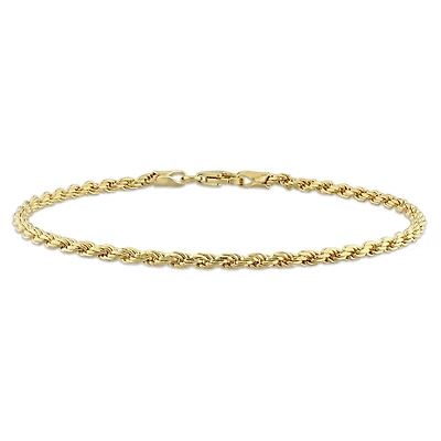 Bracelet en chaîne tressée de Miabella en argent sterling plaqué or jaune 18K