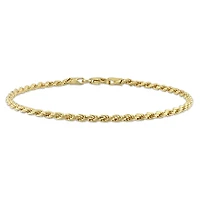 Bracelet en chaîne tressée de Miabella en argent sterling plaqué or jaune 18K
