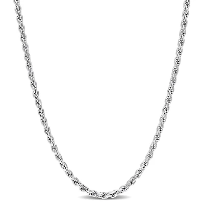 Miabella Sterling Silver Rope Chain Necklace