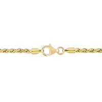 Bracelet en chaîne tressée de Miabella en argent sterling plaqué or jaune 18K