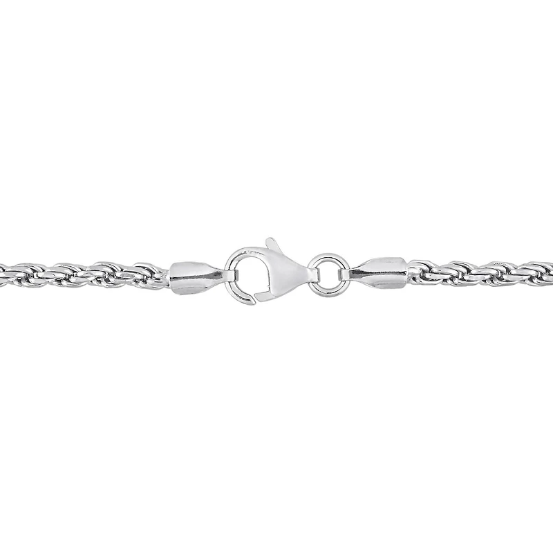 Miabella Sterling Silver Rope Chain Necklace