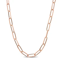 Collier trombone de coupe diamant de Miabella en argent sterling plaqué or rose 18K