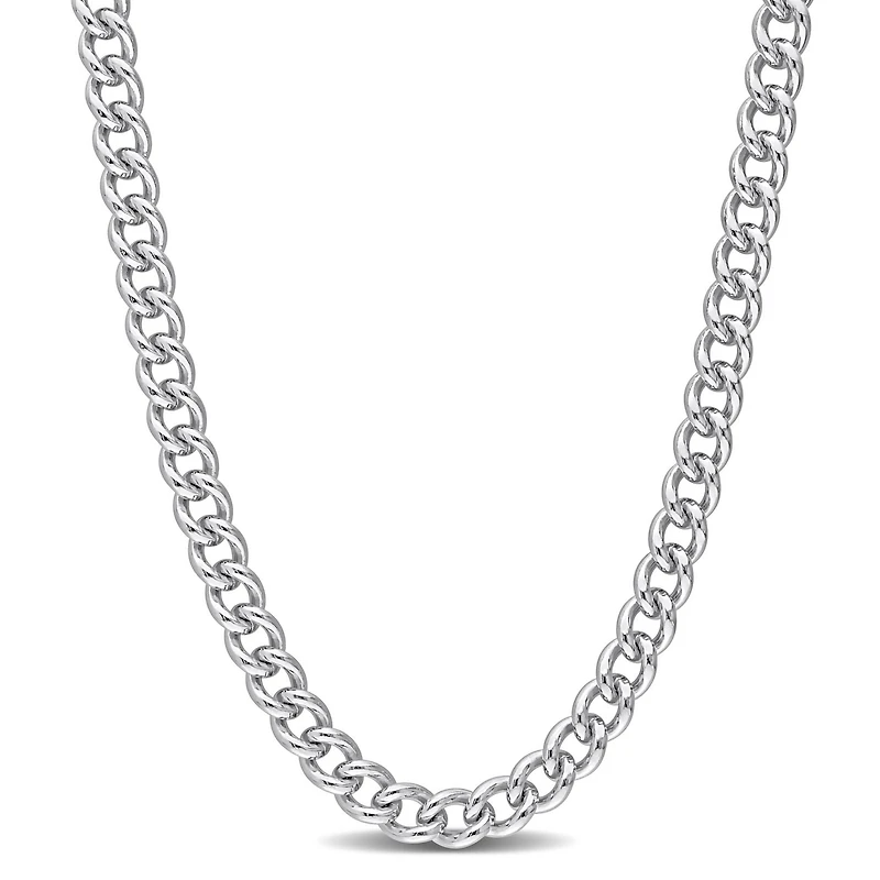 Miabella Sterling Silver Curb Link Necklace