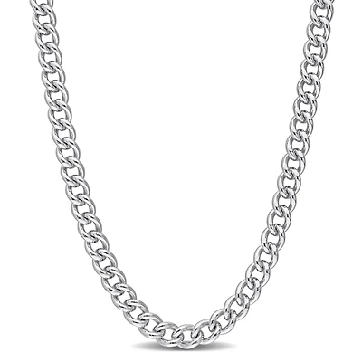 Miabella Sterling Silver Curb Link Necklace