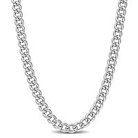 Miabella Sterling Silver Curb Link Necklace