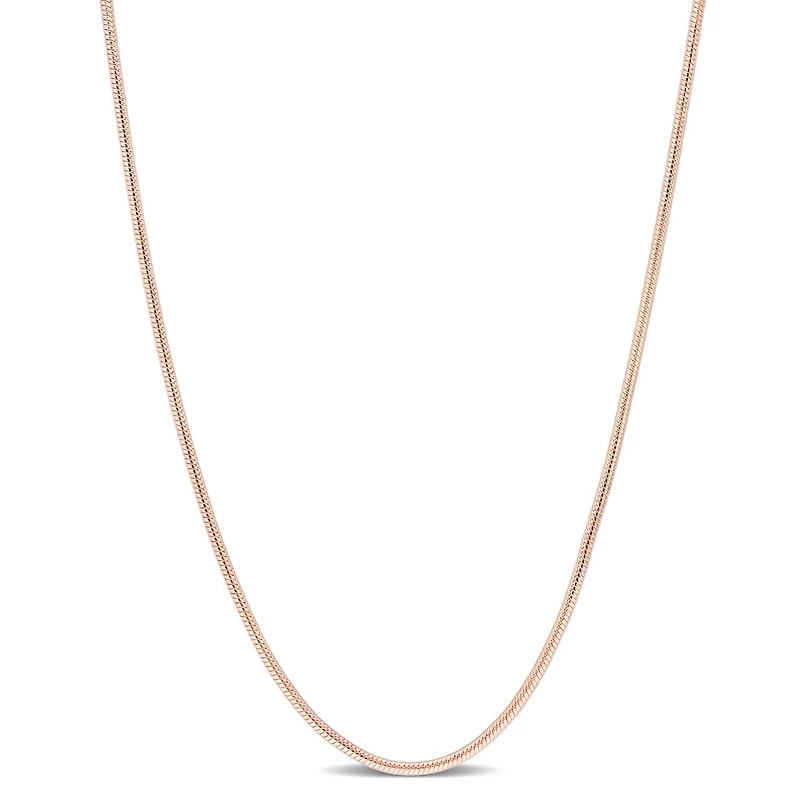 Miabella 18K Rose Gold Plated Sterling Silver Snake Chain Necklace