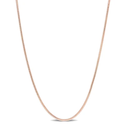 Miabella 18K Rose Gold Plated Sterling Silver Snake Chain Necklace