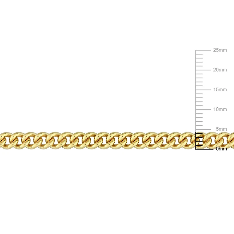 Collier en chaîne à maille plate de Miabella en argent sterling plaqué or jaune 18K