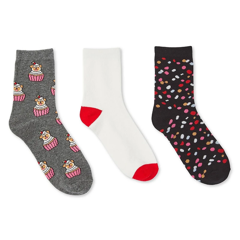 George Women's Mid-Crew Socks 3-Pack, Sizes 6-10