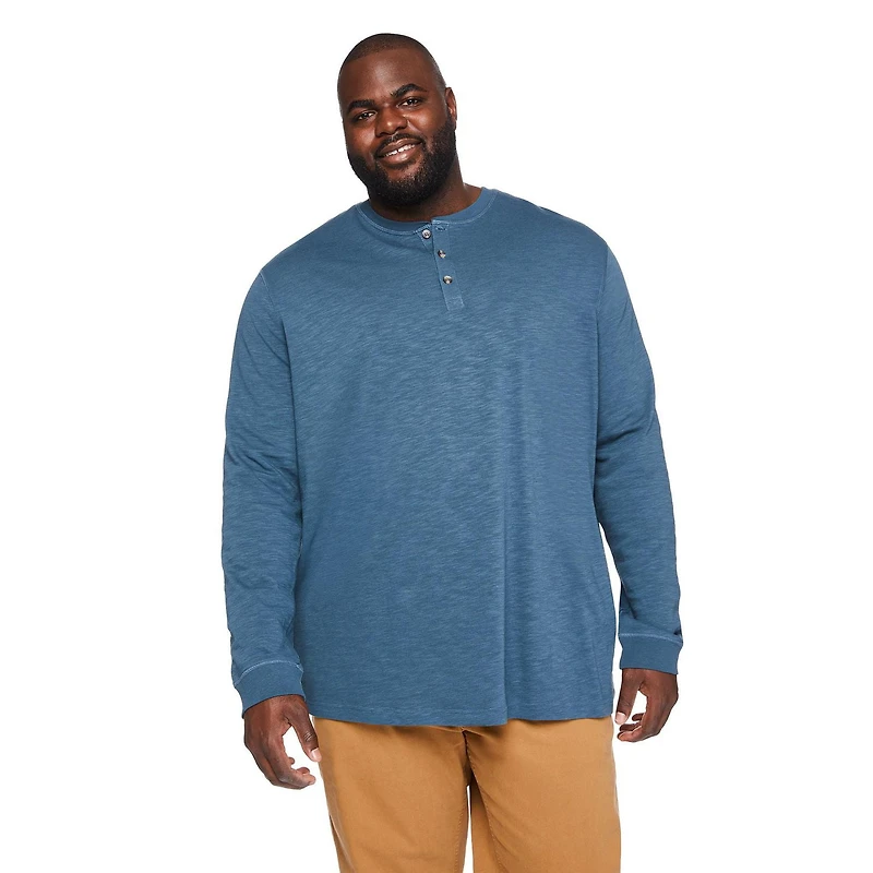 George Big Men's Long Sleeve Henley Tee