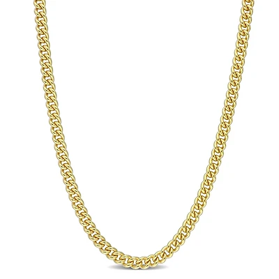 Miabella 18K Yellow Gold Plated Sterling Silver Curb Link Necklace