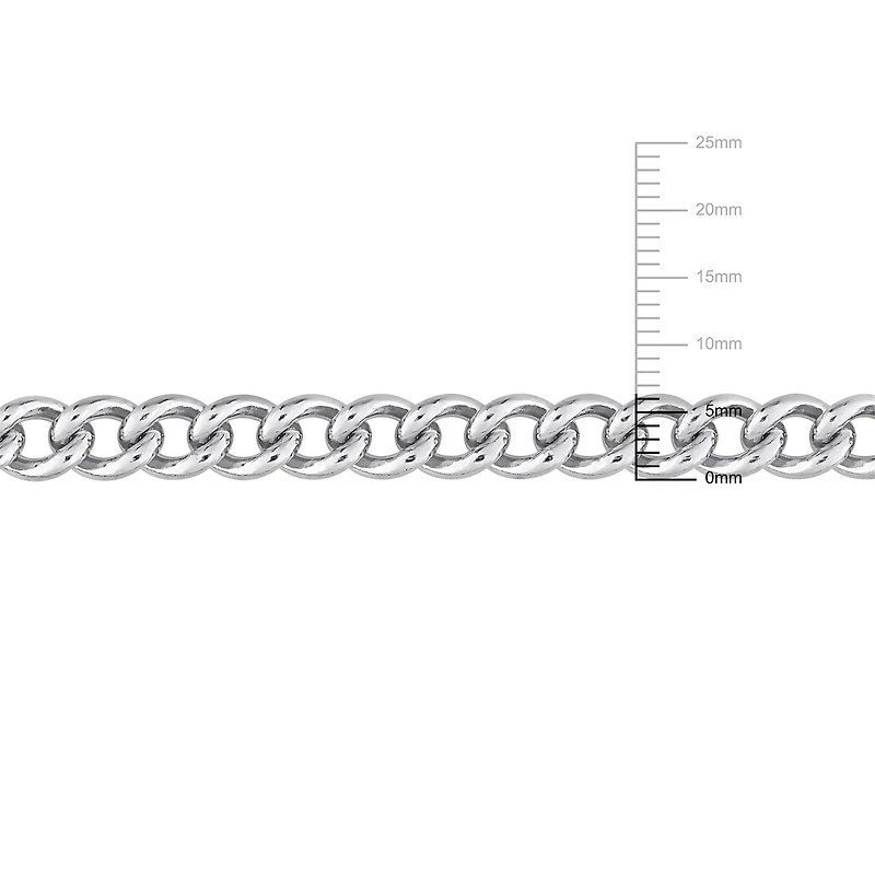 Miabella Sterling Silver Curb Link Necklace