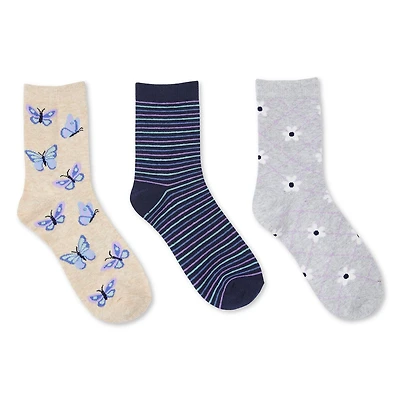 Lot de 3 paires de mi-chaussettes George pour femmes Pointures 6-10