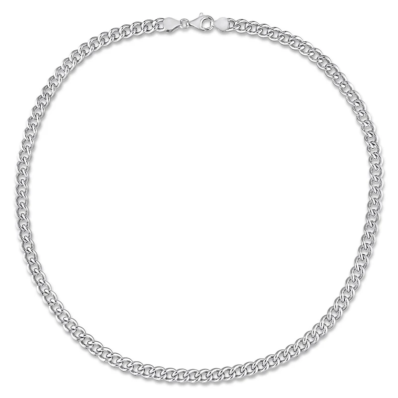 Miabella Sterling Silver Curb Link Necklace