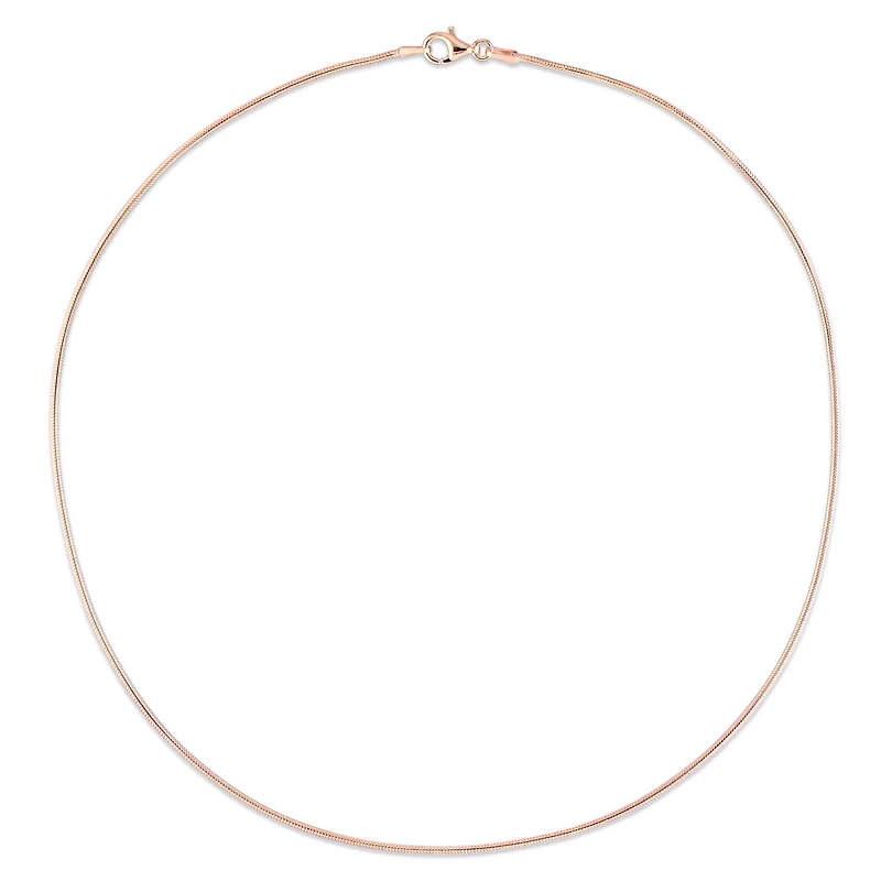 Miabella 18K Rose Gold Plated Sterling Silver Snake Chain Necklace