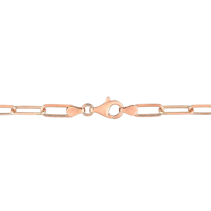 Collier trombone de coupe diamant de Miabella en argent sterling plaqué or rose 18K