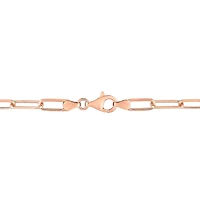 Collier trombone de coupe diamant de Miabella en argent sterling plaqué or rose 18K